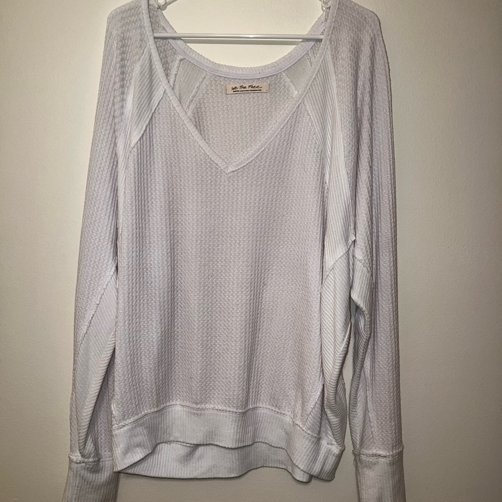 Free People waffle knit top